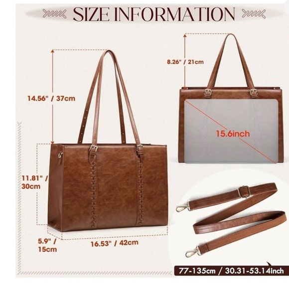 Brown Laptop Tote Bag - Picture 3 of 7